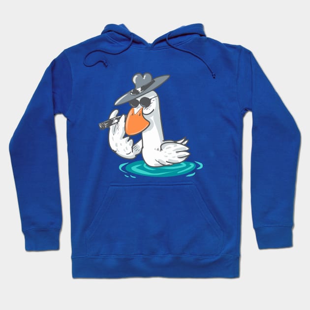 funny duck boss cartoon Hoodie by anticute